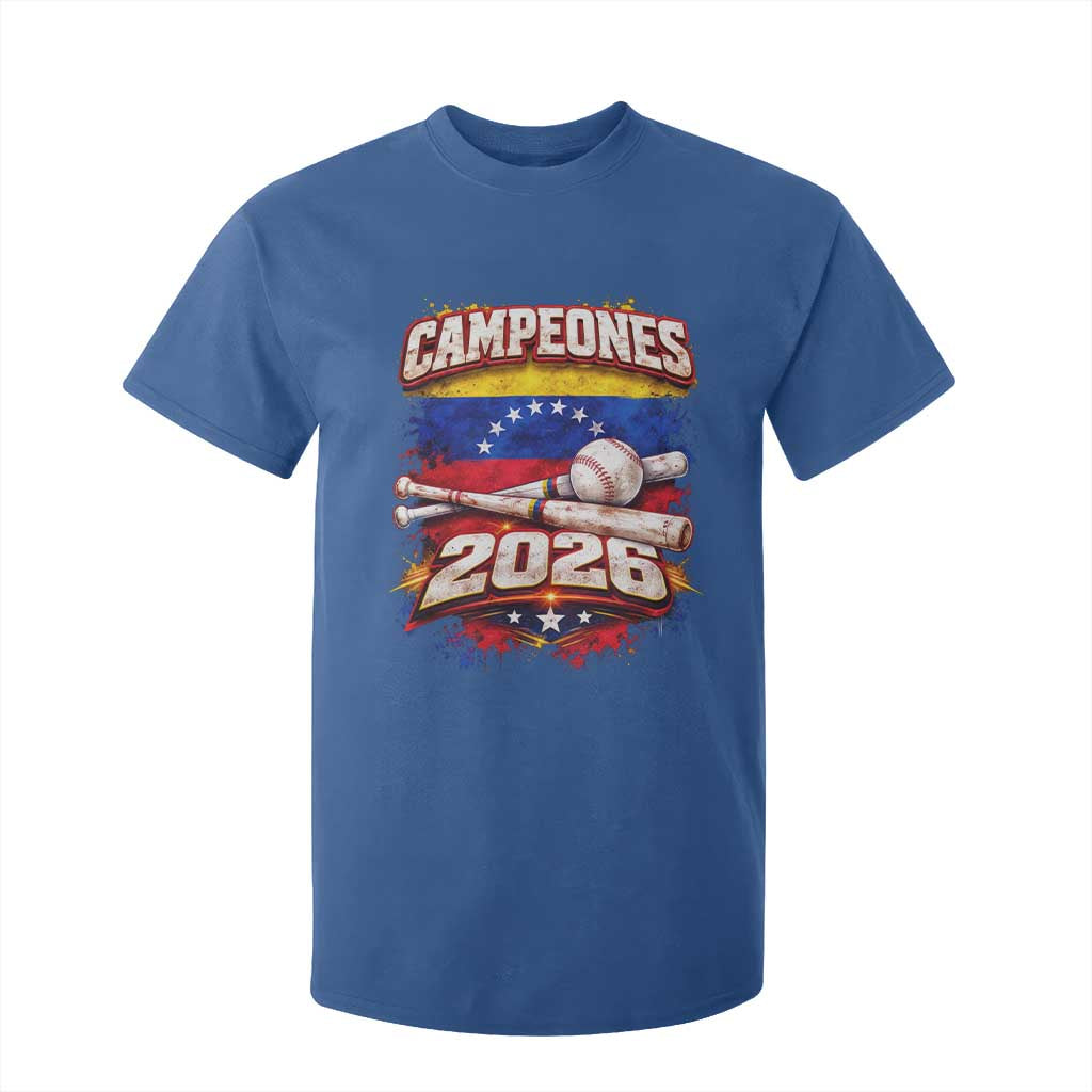 Venezuela Campeones 2026 Baseball Championship T Shirt For Kid Vintage Venezuelan Flag TS11 Royal Blue Print Your Wear