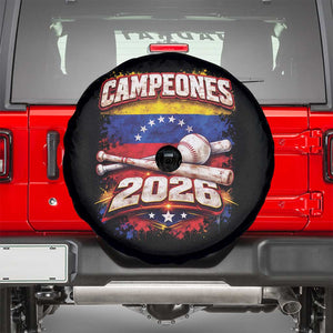 Venezuela Campeones 2026 Baseball Championship Spare Tire Cover Vintage Venezuelan Flag TS11 Black Print Your Wear