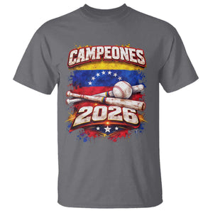 Venezuela Campeones 2026 Baseball Championship T Shirt Vintage Venezuelan Flag TS11 Charcoal Print Your Wear