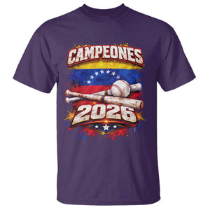 Venezuela Campeones 2026 Baseball Championship T Shirt Vintage Venezuelan Flag TS11 Purple Print Your Wear