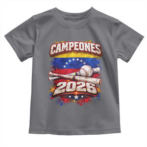 Venezuela Campeones 2026 Baseball Championship Toddler T Shirt Vintage Venezuelan Flag TS11 Charcoal Print Your Wear