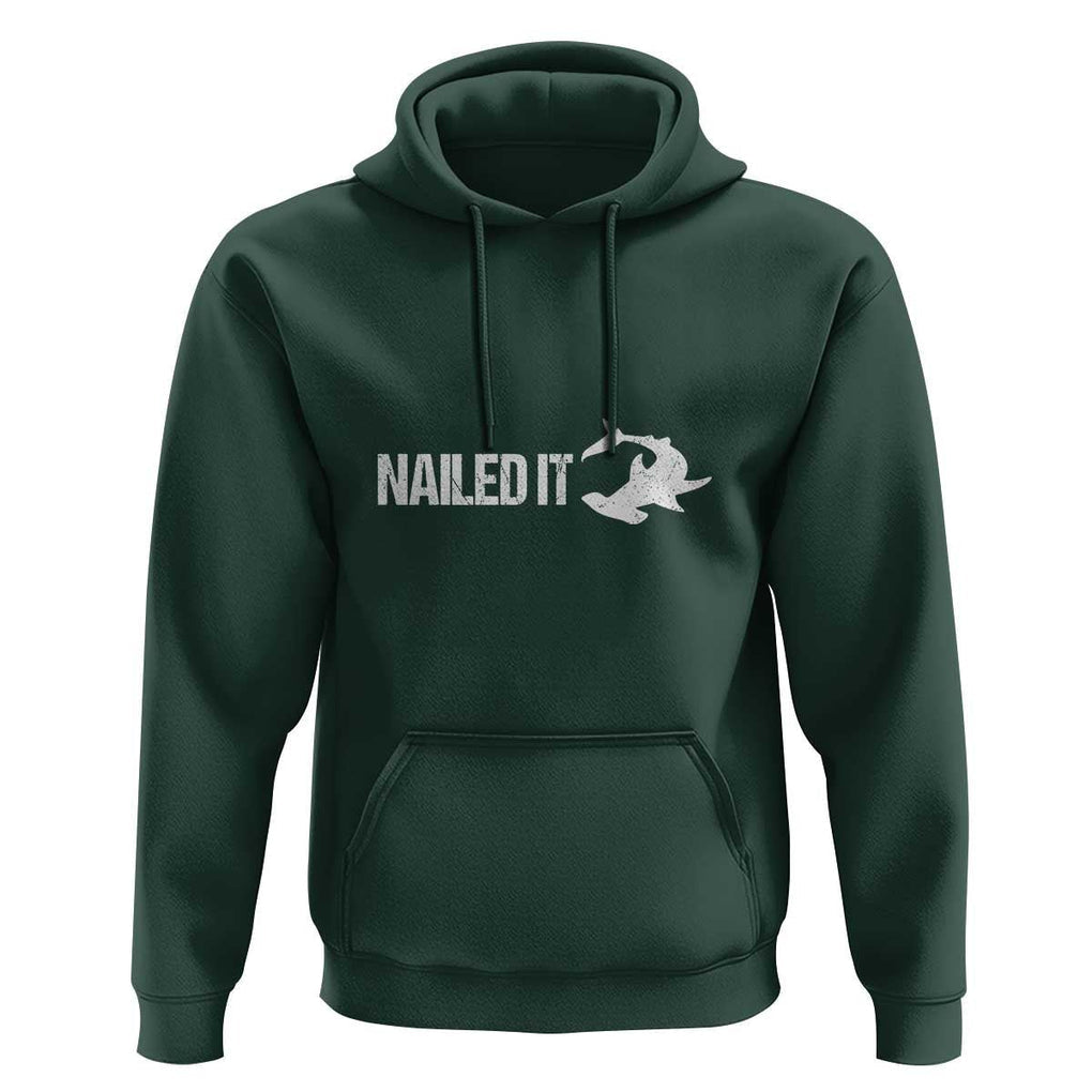 Funny Hammerhead Shark Hoodie Nailed It Shark Lover TS11 Dark Forest Green Print Your Wear