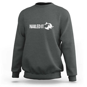 Funny Hammerhead Shark Sweatshirt Nailed It Shark Lover TS11 Dark Heather Print Your Wear
