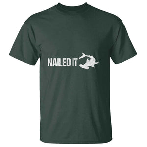 Funny Hammerhead Shark T Shirt Nailed It Shark Lover TS11 Dark Forest Green Print Your Wear