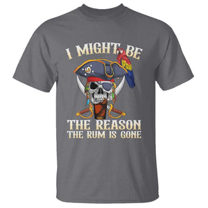 Funny Pirates T Shirt I Might Be The Reason The Rum Is Gone Skull Captain TS11 Charcoal Print Your Wear