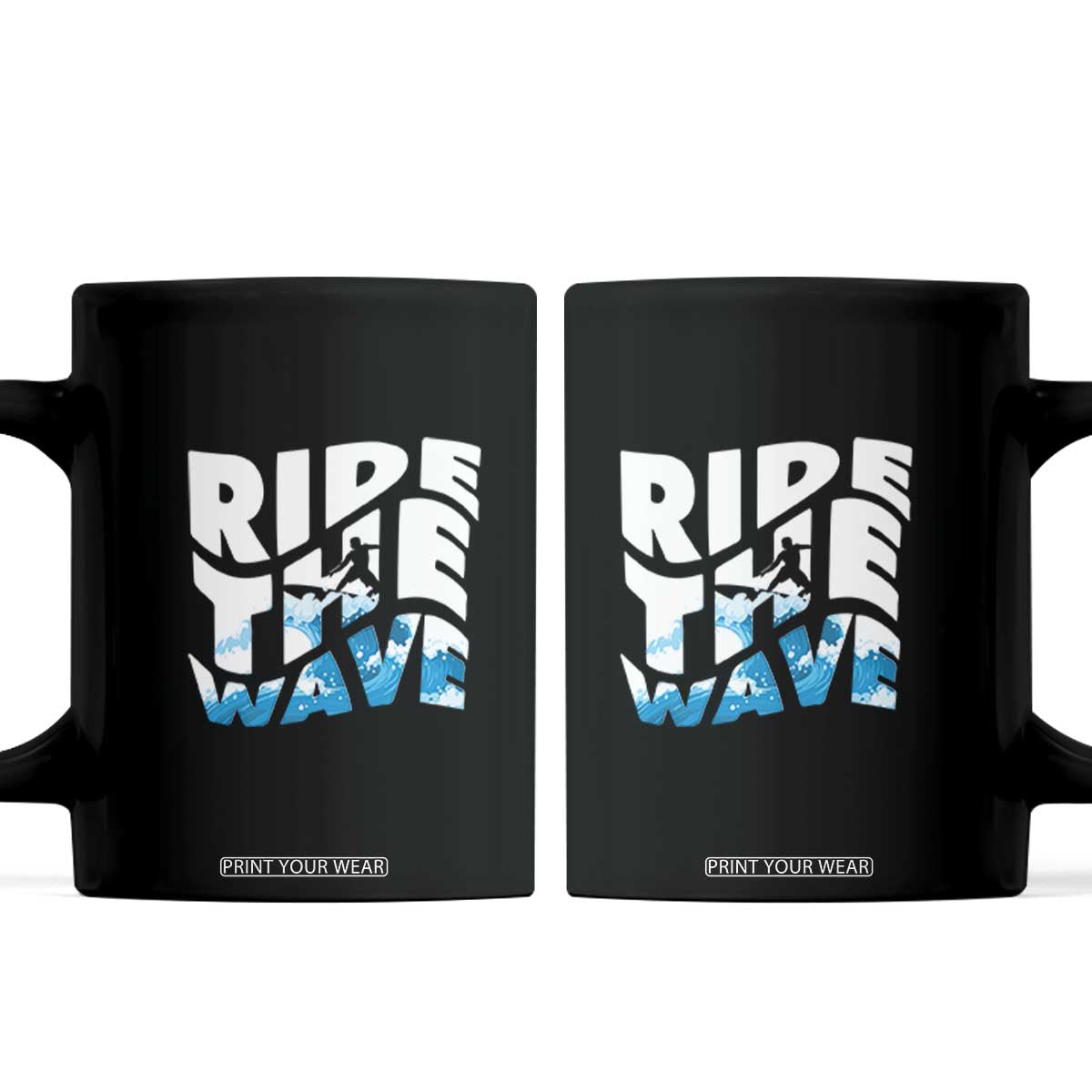 Surfing Coffee Mug Ride The Wave Surfer Boardsport Wave TS11 Black Print Your Wear