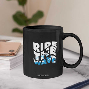 Surfing Coffee Mug Ride The Wave Surfer Boardsport Wave TS11 Print Your Wear