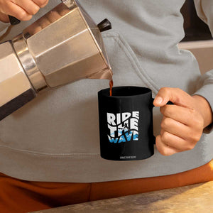 Surfing Coffee Mug Ride The Wave Surfer Boardsport Wave TS11 Print Your Wear