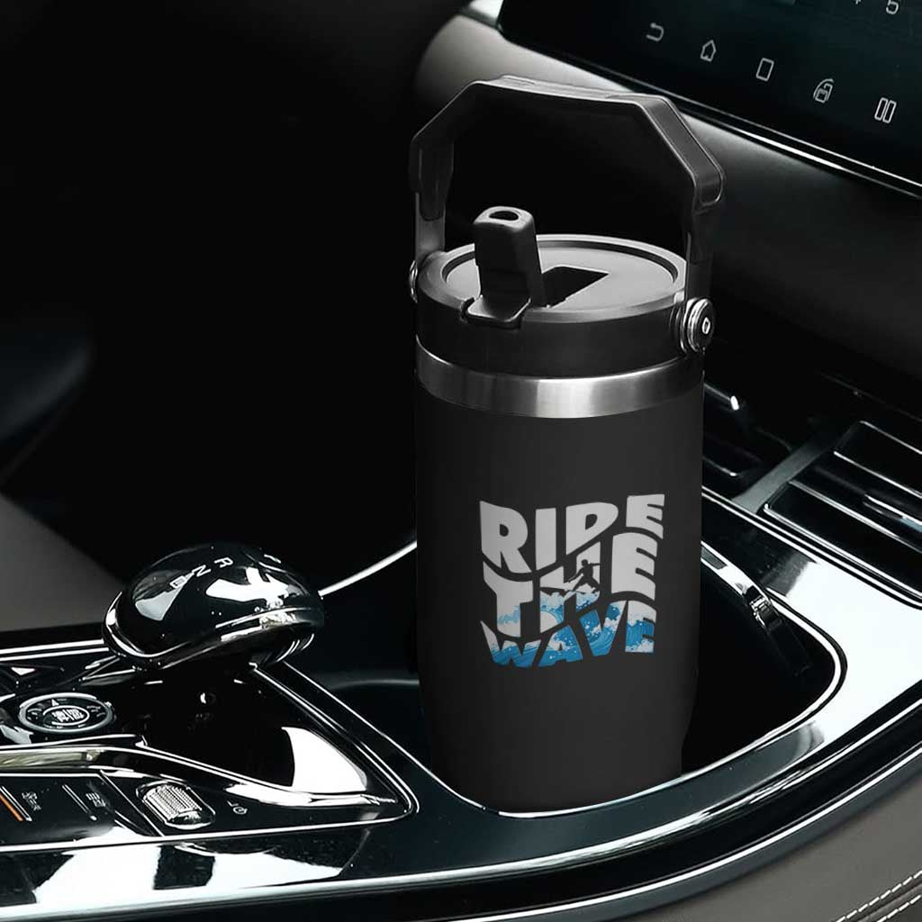 Surfing Flip Straw Tumbler Ride The Wave Surfer Boardsport Wave TS11 Print Your Wear