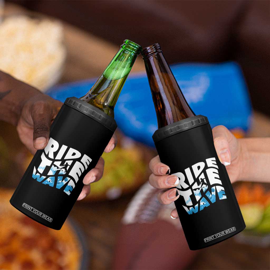 Surfing 4 in 1 Can Cooler Tumbler Ride The Wave Surfer Boardsport Wave TS11 Print Your Wear