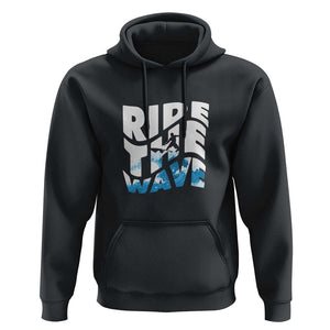 Surfing Hoodie Ride The Wave Surfer Boardsport Wave TS11 Black Print Your Wear