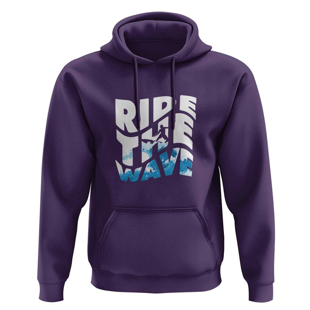 Surfing Hoodie Ride The Wave Surfer Boardsport Wave TS11 Purple Print Your Wear