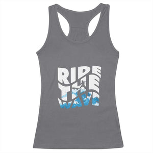 Surfing Racerback Tank Top Ride The Wave Surfer Boardsport Wave TS11 Charcoal Print Your Wear