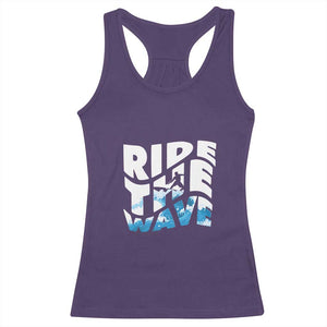 Surfing Racerback Tank Top Ride The Wave Surfer Boardsport Wave TS11 Purple Print Your Wear