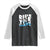 Surfing Raglan Shirt Ride The Wave Surfer Boardsport Wave TS11 Black White Print Your Wear