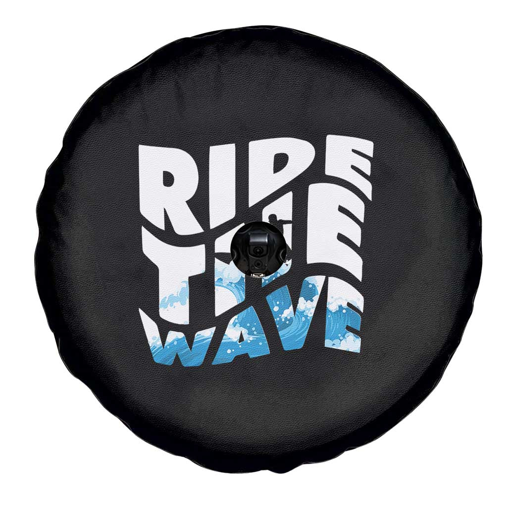 Surfing Spare Tire Cover Ride The Wave Surfer Boardsport Wave TS11 Print Your Wear