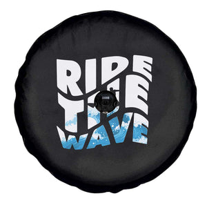 Surfing Spare Tire Cover Ride The Wave Surfer Boardsport Wave TS11 Print Your Wear