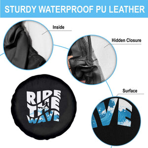 Surfing Spare Tire Cover Ride The Wave Surfer Boardsport Wave TS11 Print Your Wear