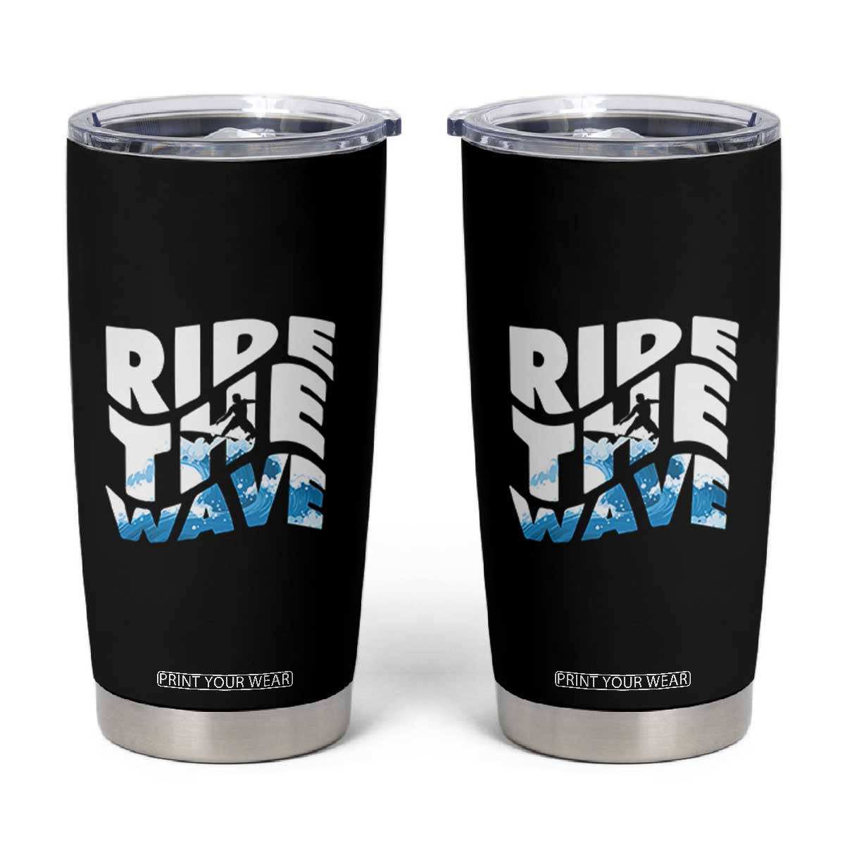 Surfing Tumbler Cup Ride The Wave Surfer Boardsport Wave TS11 Black Print Your Wear