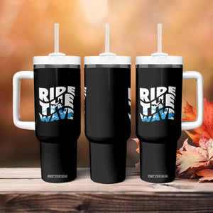 Surfing Tumbler With Handle Ride The Wave Surfer Boardsport Wave TS11 Print Your Wear