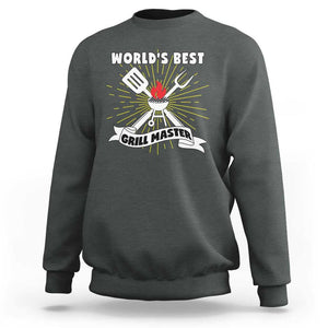 Grilling Barbecue Sweatshirt World's Best Grill Master BBQ Smoker TS11 Dark Heather Print Your Wear