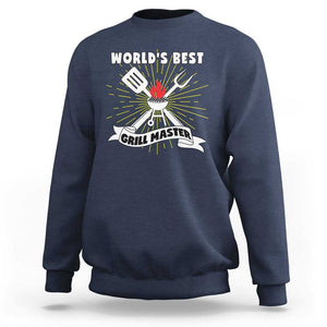 Grilling Barbecue Sweatshirt World's Best Grill Master BBQ Smoker TS11 Navy Print Your Wear