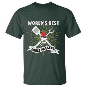 Grilling Barbecue T Shirt World's Best Grill Master BBQ Smoker TS11 Dark Forest Green Print Your Wear
