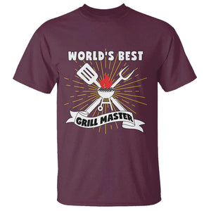 Grilling Barbecue T Shirt World's Best Grill Master BBQ Smoker TS11 Maroon Print Your Wear