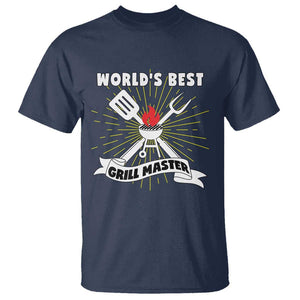 Grilling Barbecue T Shirt World's Best Grill Master BBQ Smoker TS11 Navy Print Your Wear