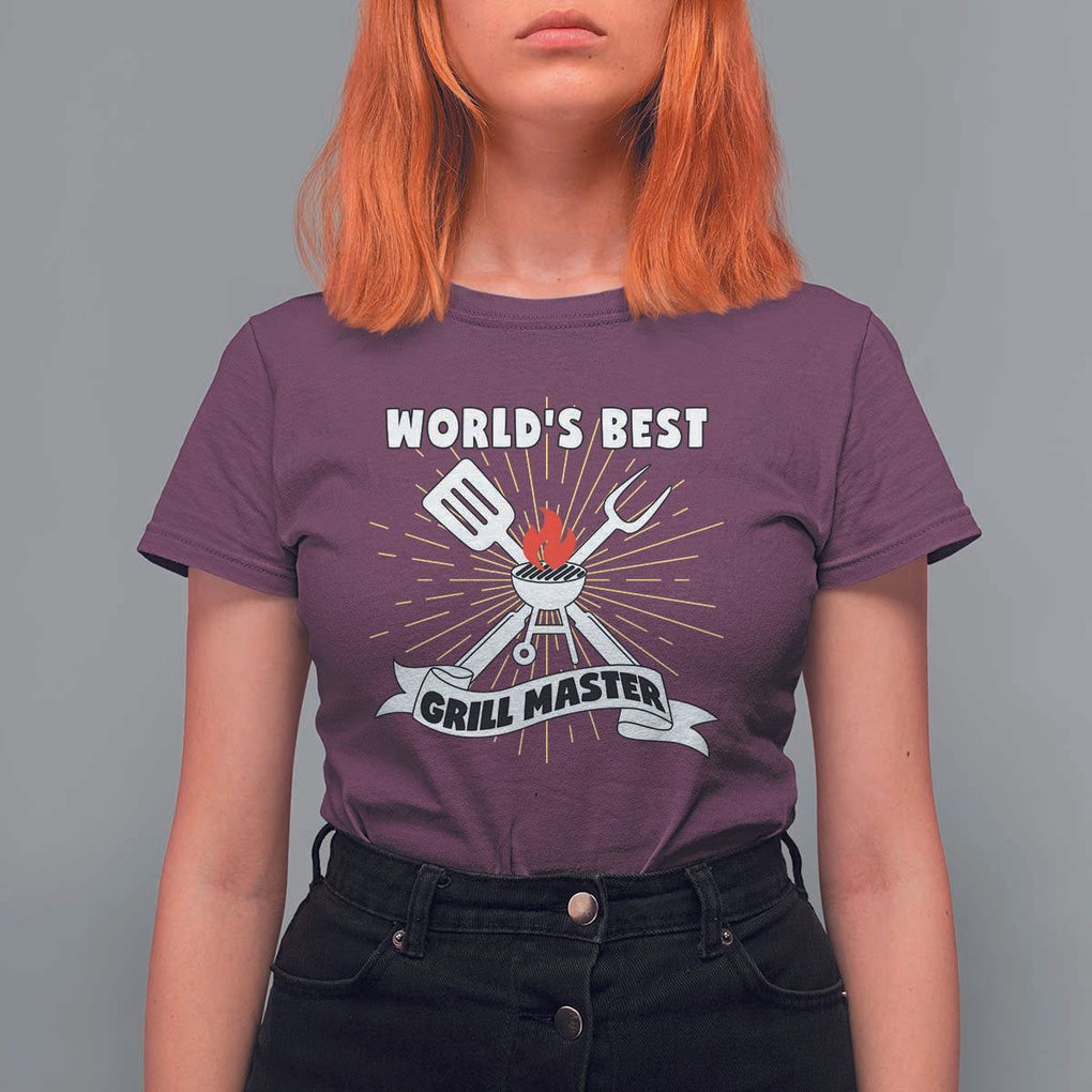 Grilling Barbecue T Shirt For Women World's Best Grill Master BBQ Smoker TS11 Maroon Print Your Wear