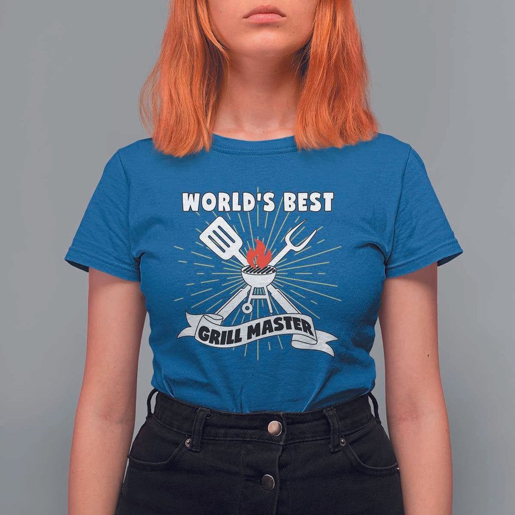 Grilling Barbecue T Shirt For Women World's Best Grill Master BBQ Smoker TS11 Royal Blue Print Your Wear