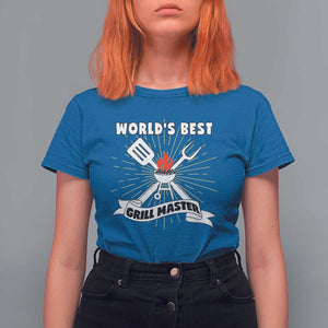 Grilling Barbecue T Shirt For Women World's Best Grill Master BBQ Smoker TS11 Royal Blue Print Your Wear