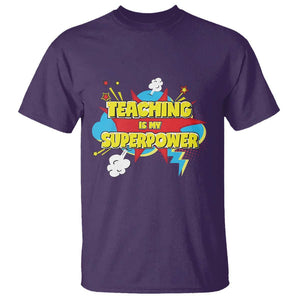 Teachers T Shirt Teaching Is My Super Power Retro Comic TS11 Purple Print Your Wear