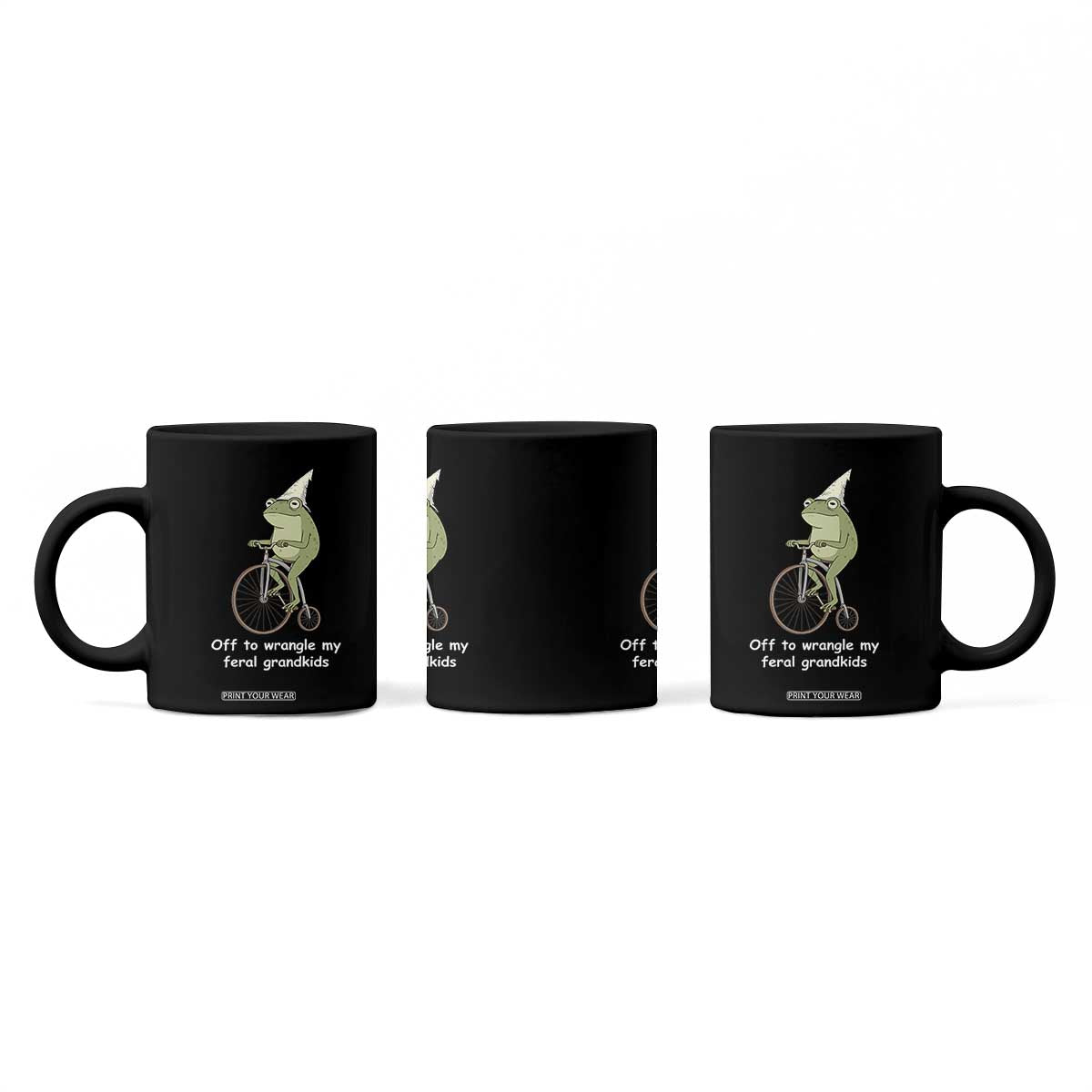 Off To Wrangle My Feral Grandkids Funny Grandparents Frog Coffee Mug TS11 Print Your Wear