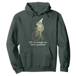 Off To Wrangle My Feral Grandkids Funny Grandparents Frog Hoodie