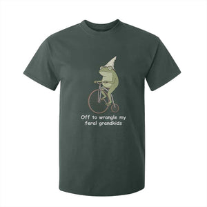 Off To Wrangle My Feral Grandkids Funny Grandparents Frog T Shirt For Kid