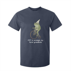 Off To Wrangle My Feral Grandkids Funny Grandparents Frog T Shirt For Kid