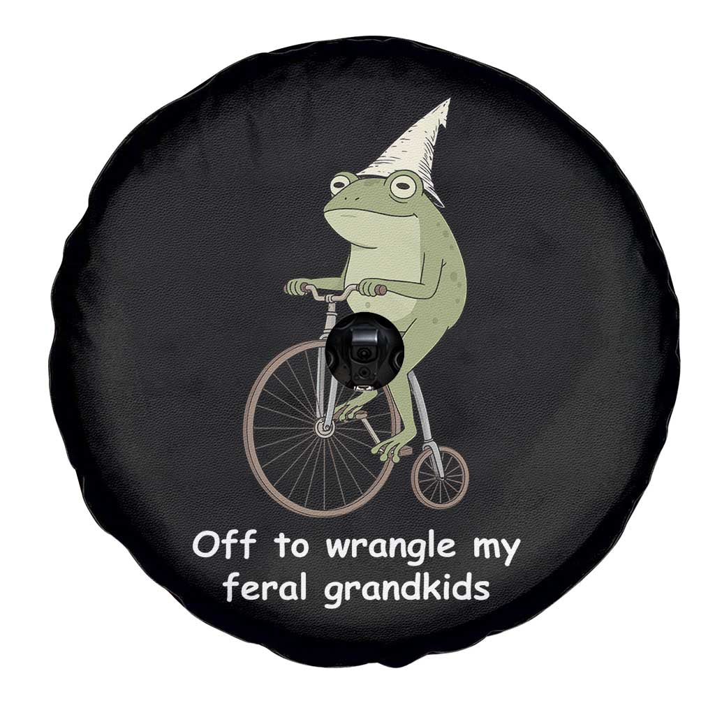 Off To Wrangle My Feral Grandkids Funny Grandparents Frog Spare Tire Cover TS11 Print Your Wear
