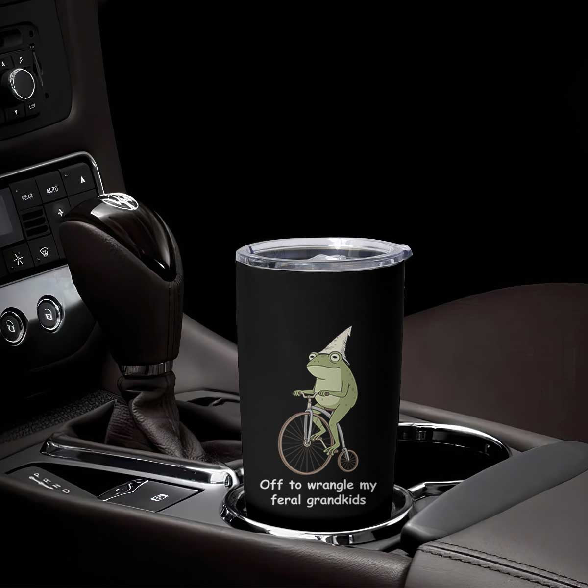 Off To Wrangle My Feral Grandkids Funny Grandparents Frog Tumbler Cup