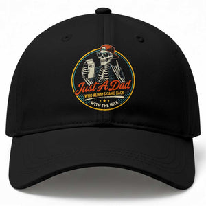Just A Dad Who Always Came Back With The Milk Baseball Cap Funny Skeleton Father