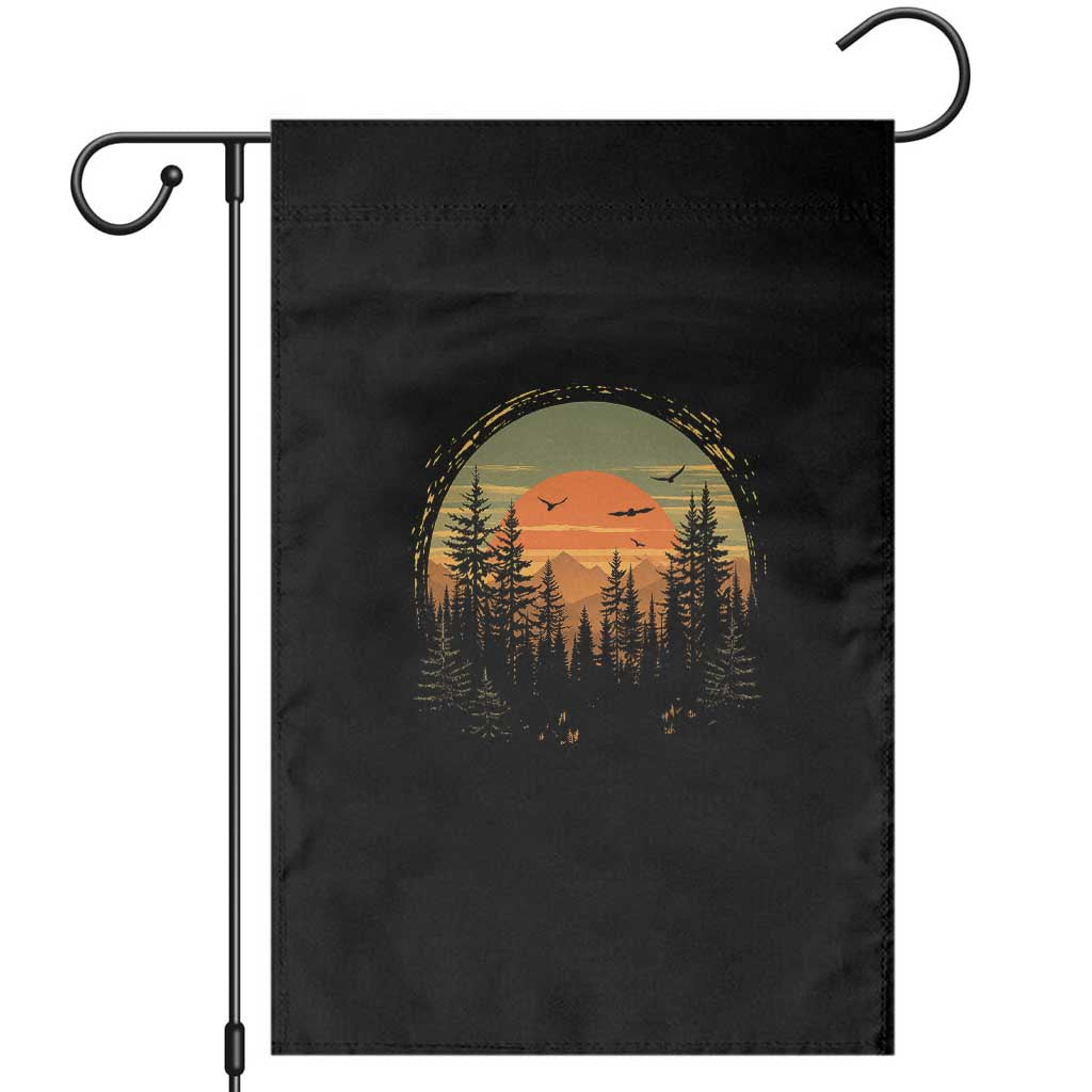 Retro Forest Trees Outdoors Nature Lover Garden Flag