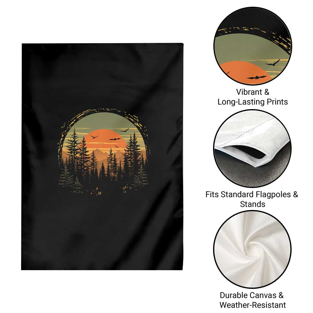Retro Forest Trees Outdoors Nature Lover Garden Flag