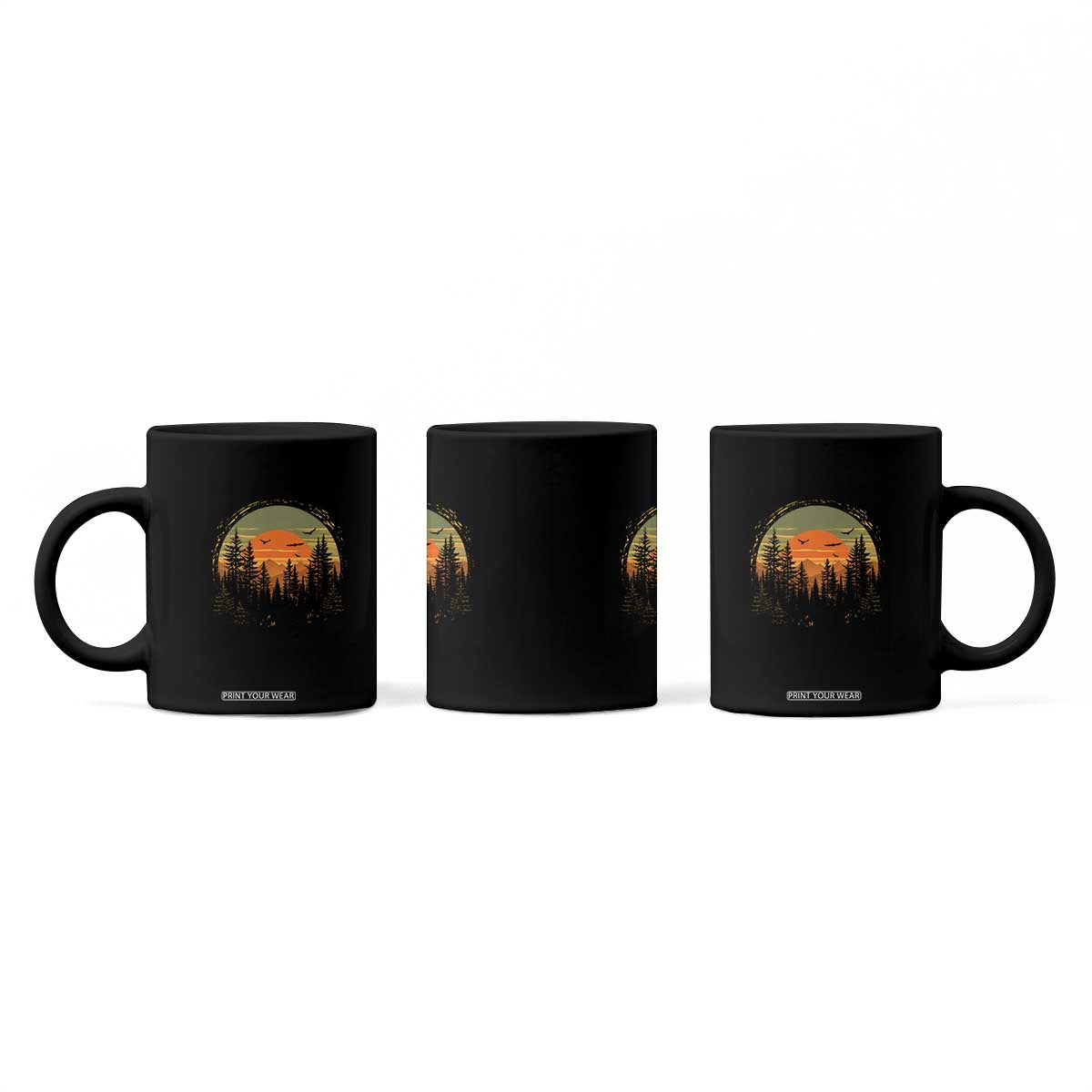 Retro Forest Trees Outdoors Nature Lover Coffee Mug
