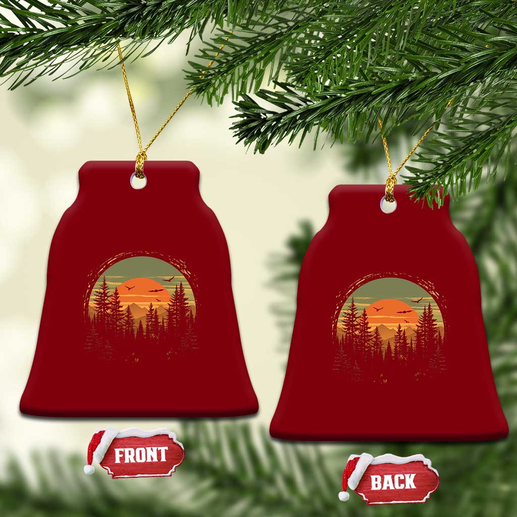 Retro Forest Trees Outdoors Nature Lover Ceramic Ornament
