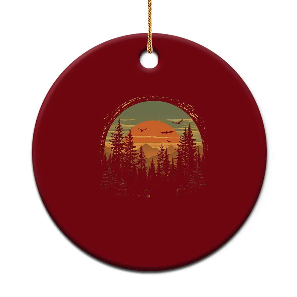 Retro Forest Trees Outdoors Nature Lover Ceramic Ornament