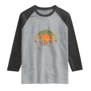 Retro Forest Trees Outdoors Nature Lover Raglan Shirt