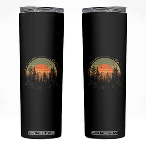 Retro Forest Trees Outdoors Nature Lover Skinny Tumbler TS11 Black Print Your Wear