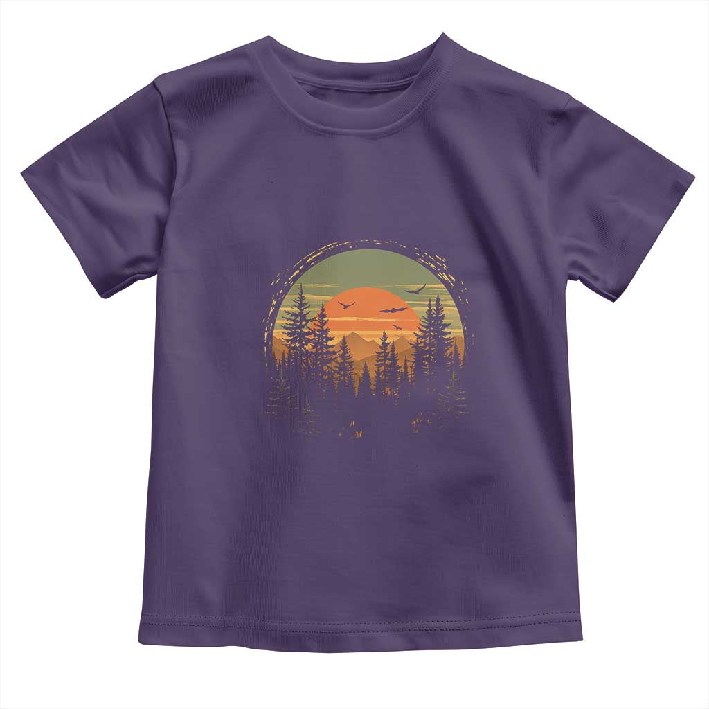 Retro Forest Trees Outdoors Nature Lover Toddler T Shirt TS11 Purple Print Your Wear