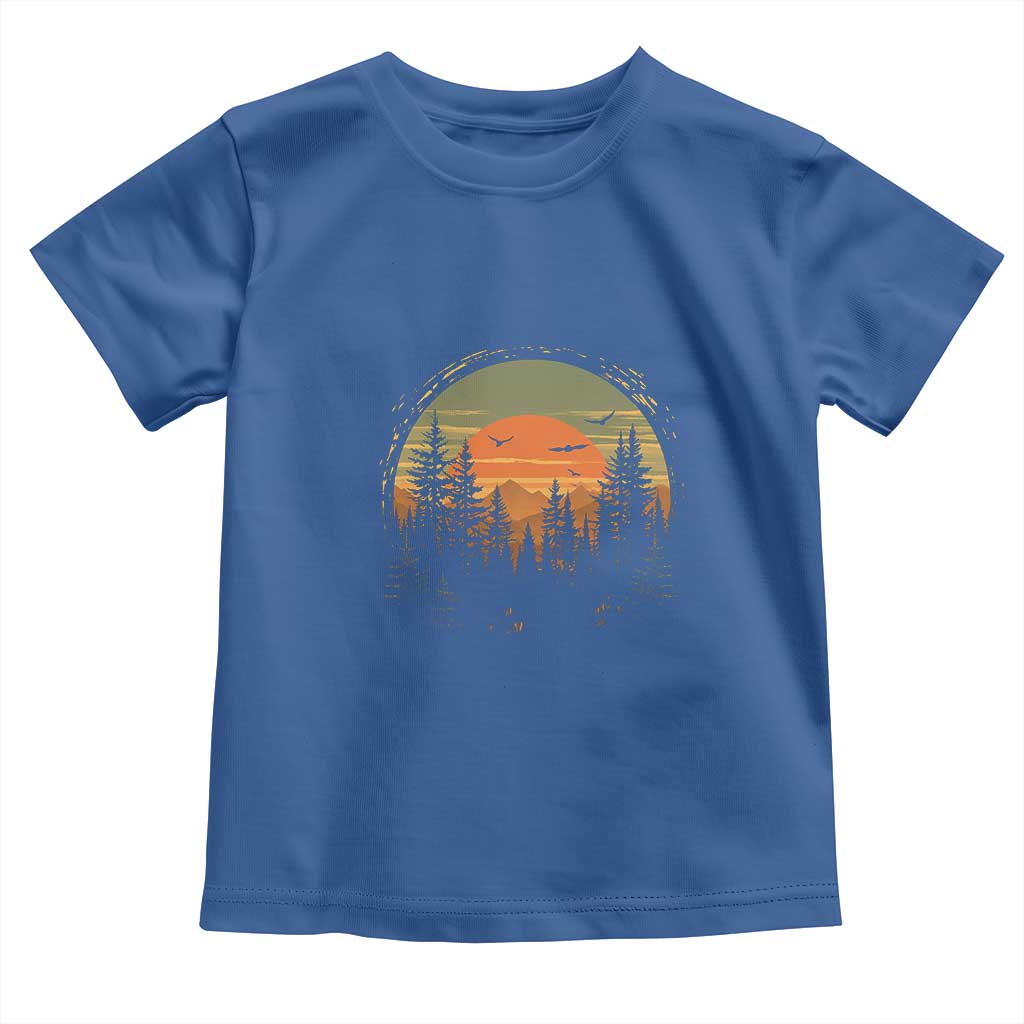 Retro Forest Trees Outdoors Nature Lover Toddler T Shirt TS11 Royal Blue Print Your Wear