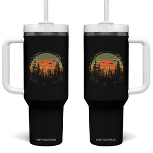 Retro Forest Trees Outdoors Nature Lover Tumbler With Handle TS11 One Size: 40 oz Black Print Your Wear